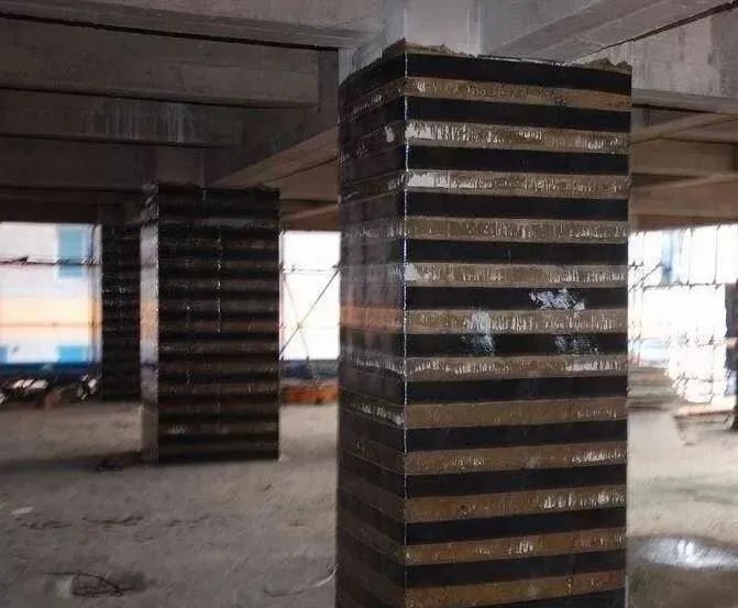 混凝土柱抗震加固，如何粘贴碳纤维布？